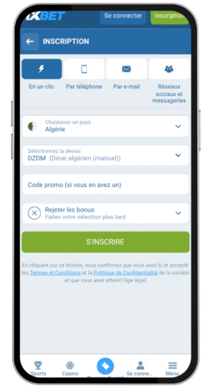 1xbet connexion compte